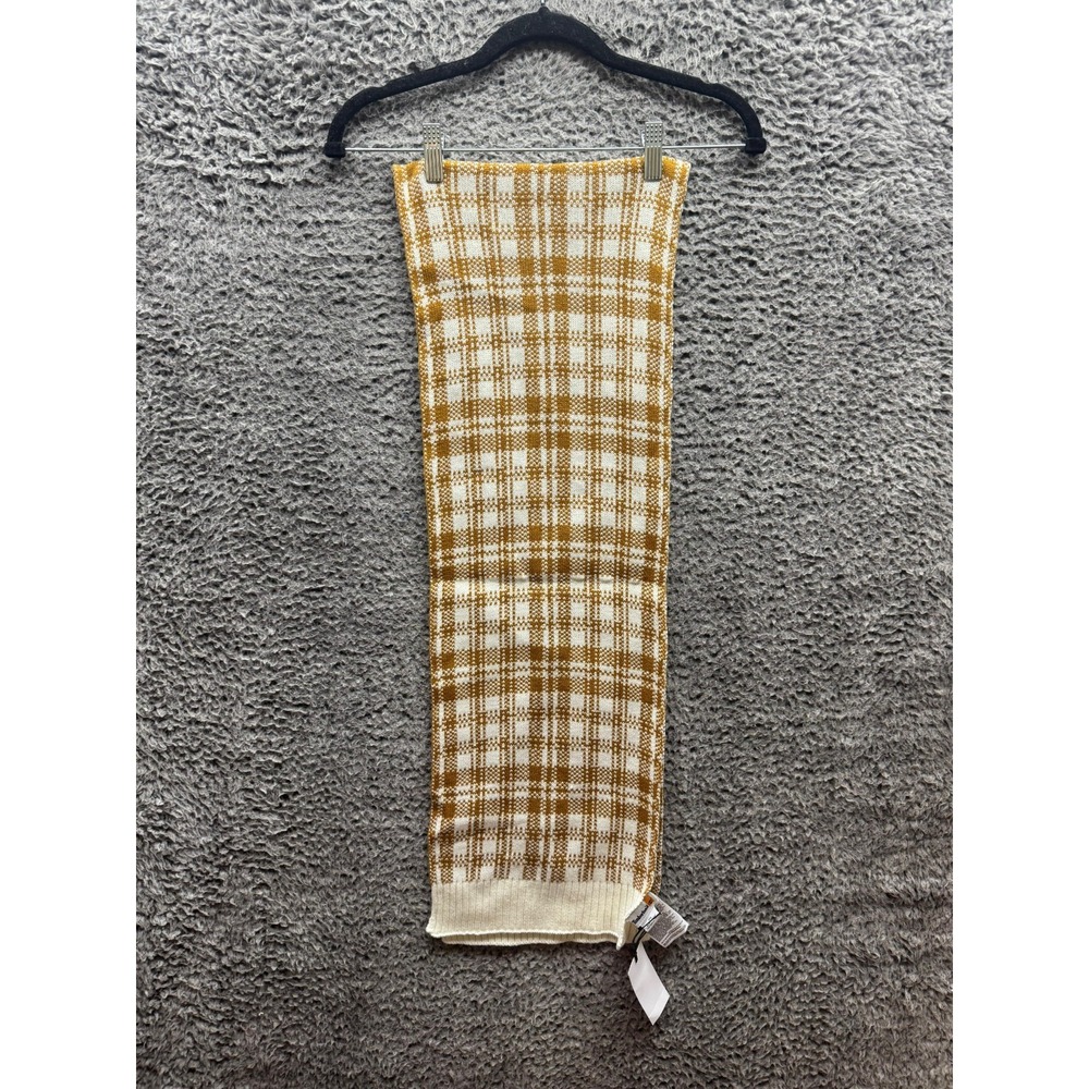 NWT Timberland Women's Winter Fall Logo Plaid Scarf Wheat One Size T101808
